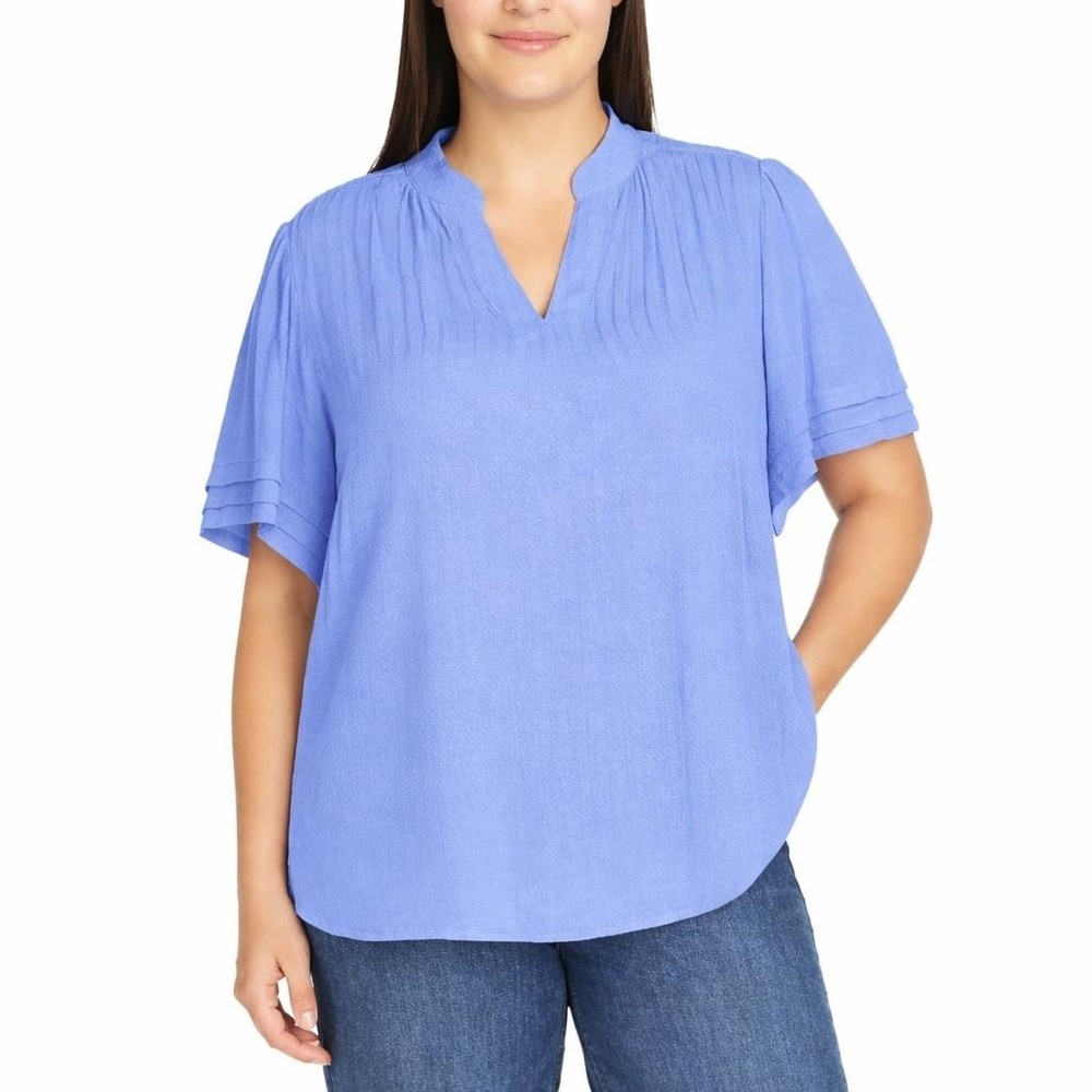Well Worn Women's L Blouse Blue Viscose H0282